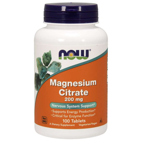 NOW MAGNESIUM CITRATE 200 MG VEGET.100 TABS